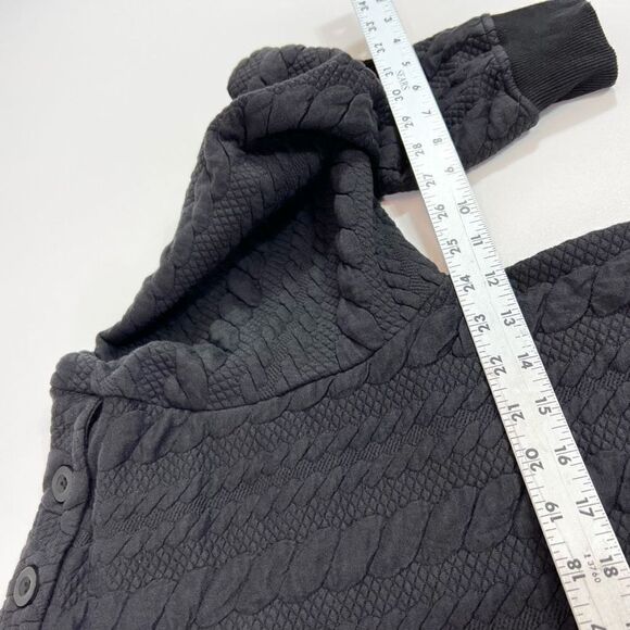 Native Youth Sweater Womens Large Black Stretch Cable Knit Buttoned Shoulder - Picture 5 of 11
